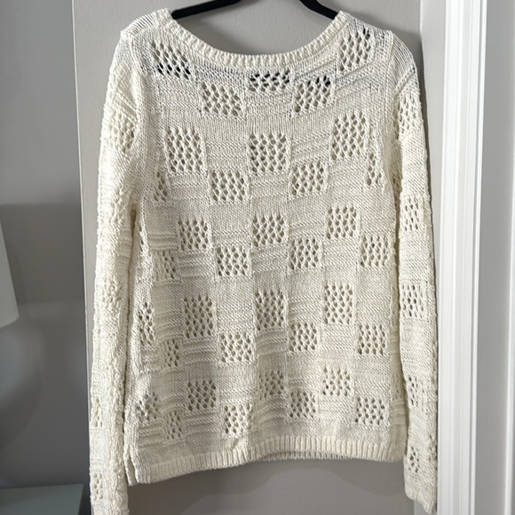 Banana republic open knitted cream sweater, size medium - Picture 3 of 3